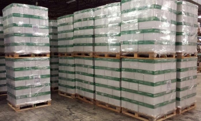 Pallets loaded with supplies