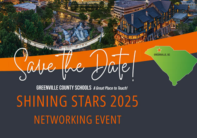 Shning Stars 2025 Networking Event - Save the Date - Greenville County Schools - A Great Place to Teach!