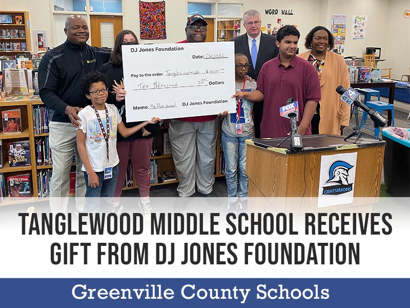 Tanglewood Middle School Receives Gift from DJ Jones Foundation