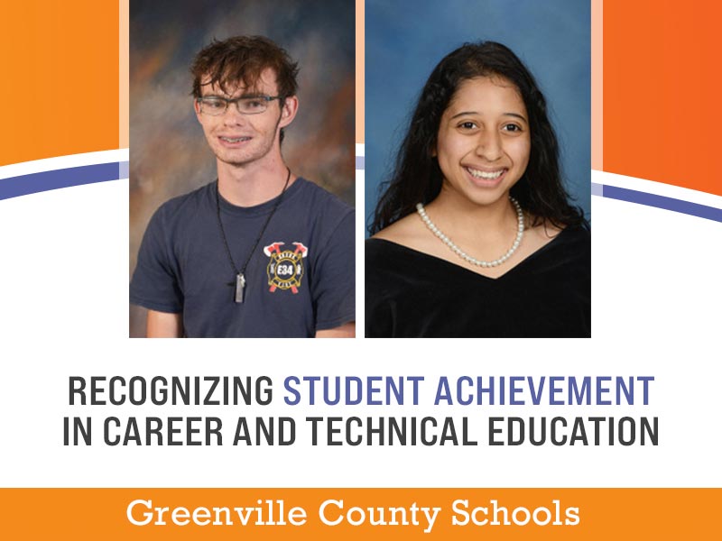 Recognizing student achievment in career and technical education - photos of two students
