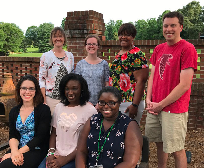 Pictured: Monica Ragin, Berea Middle; Jasmine Ford, Lakeview Middle; Rebecca Zander, Greer Middle; Cam Erion, Ralph Chandler Middle; Leslie Wiggins, Woodmont High; Debra Workman, Ralph Chandler Middle; Ben Saul, Tanglewood Middle. Not Pictured: Ildi Everly, Wade Hampton High.