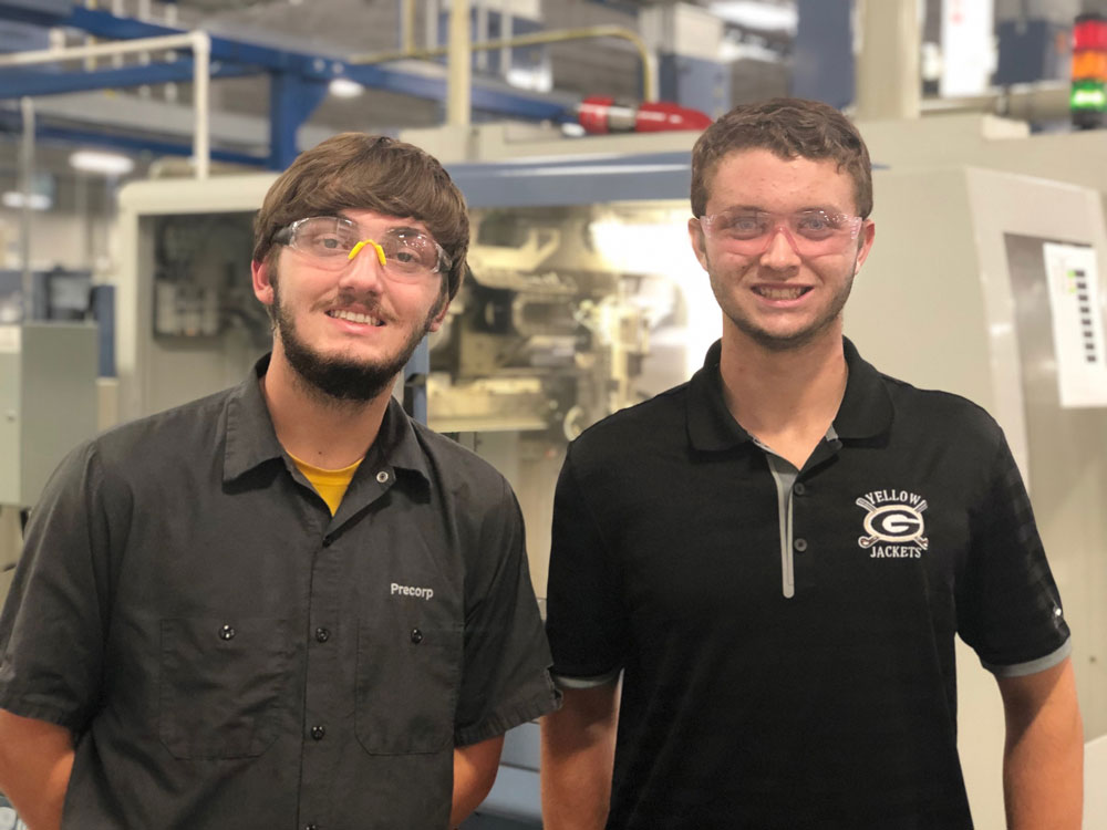 Former interns and current employees David Riddle (Eastside High class of 2019) and Spencer Reynolds (Greer High class of 2019)