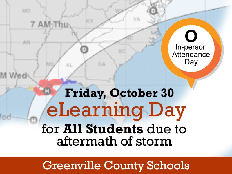 Thursday, October 30 eLearning Day for all students due storm aftermath.