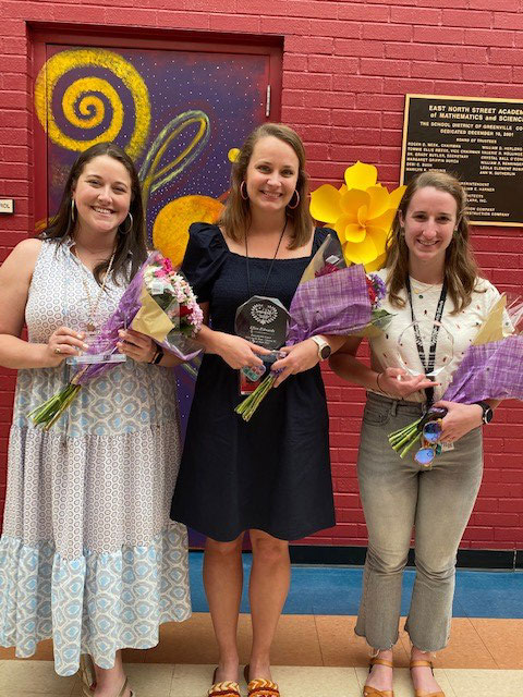 Three Greenville County Schools teachers surprised with National Girls on the Run Volunteer award