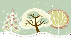Trees in snow clipart