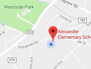 Google map of Area around Alexander Elementary