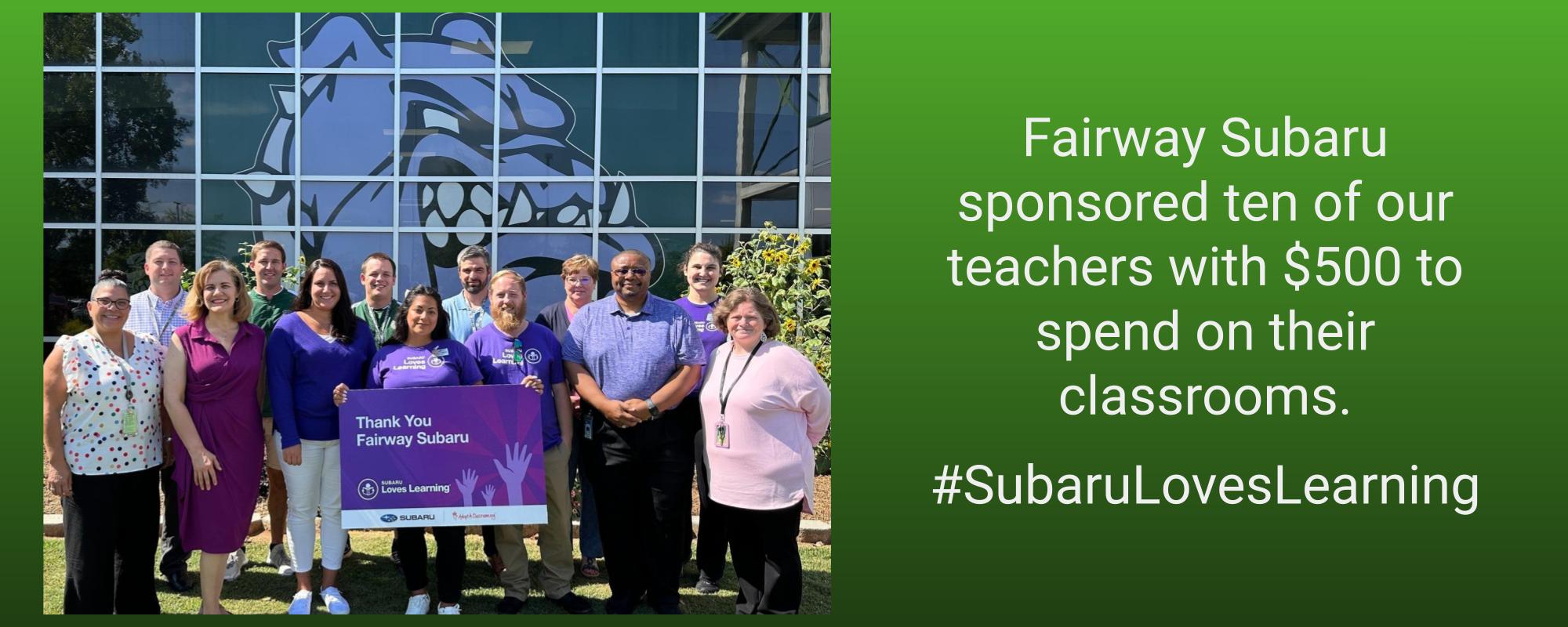 Fairway subaru supports 10 classrooms