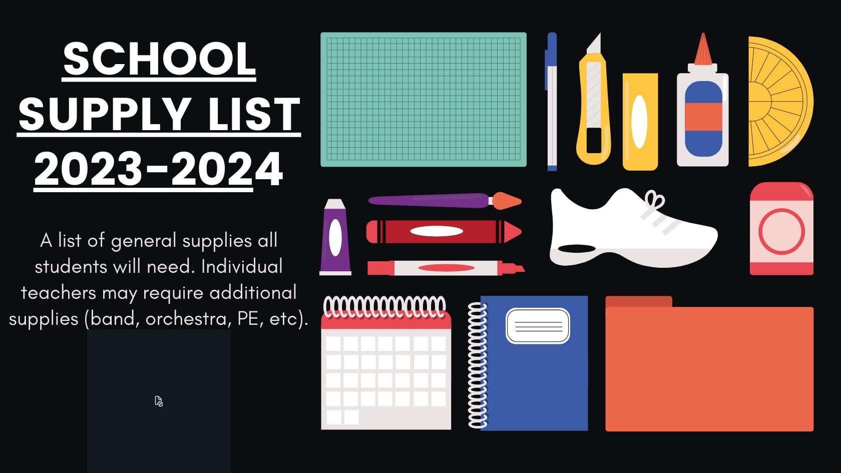 Supplementary catalogue of general school supplies, school