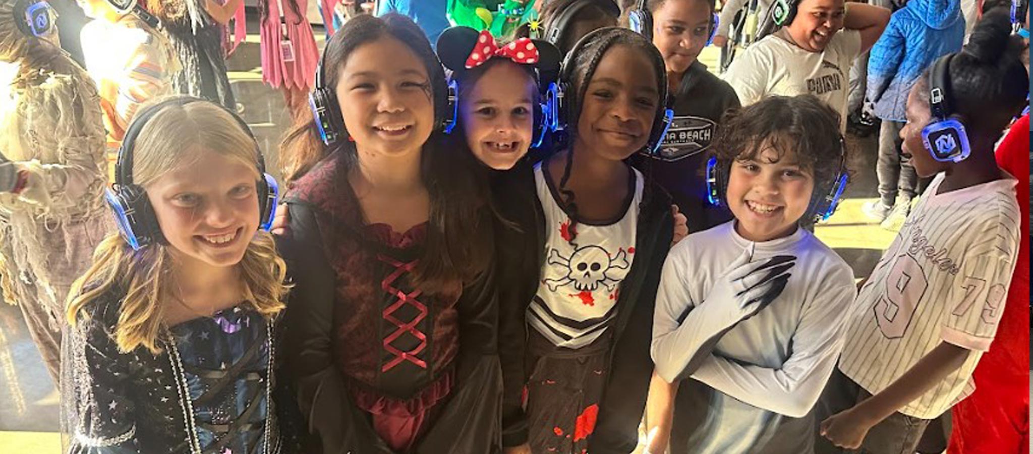 students at silent disco