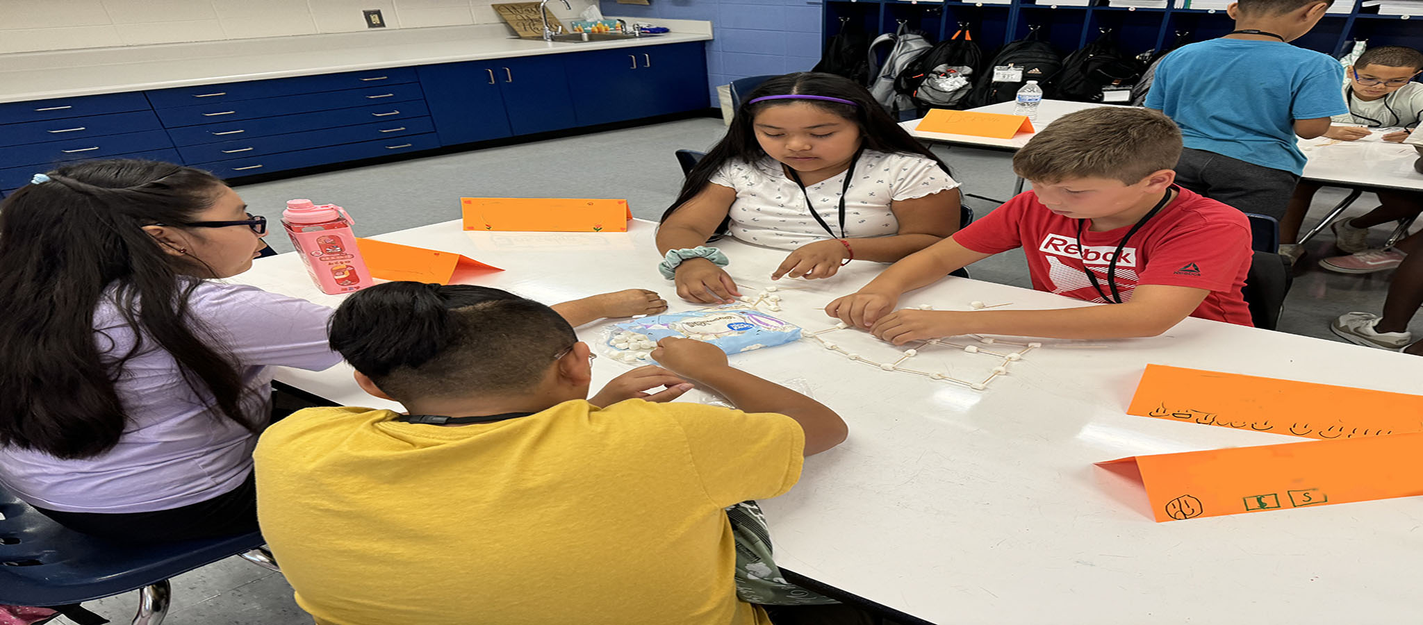 Students working on first day of school.