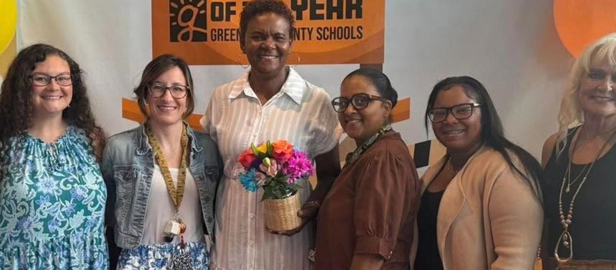 group photo with DCES Teacher of the year