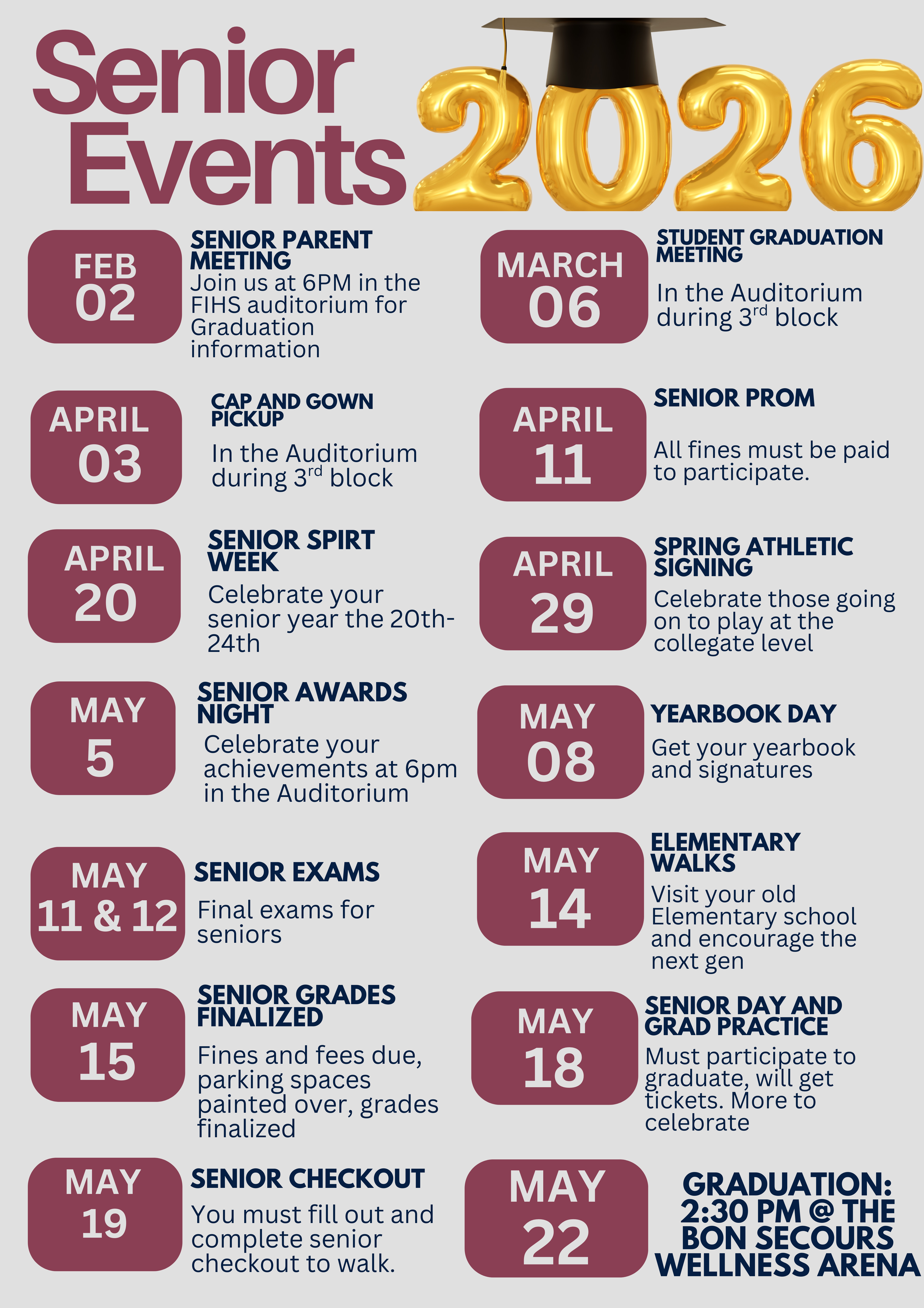 Senior Events Class of 2026