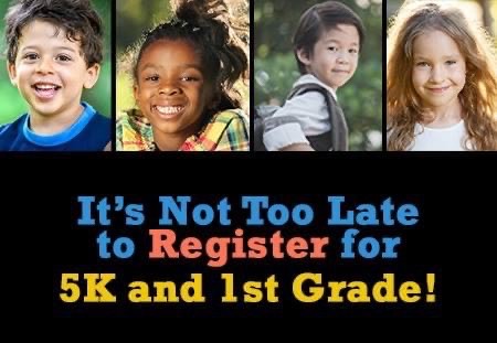 Kindergarten and First Grade Registration graphic