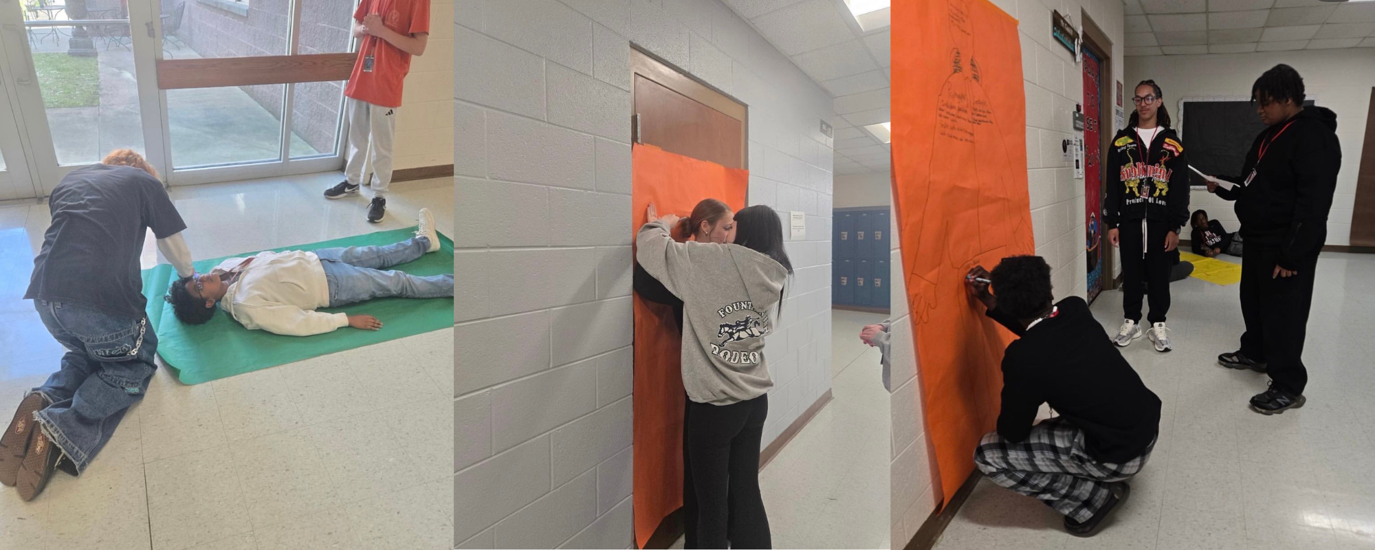 pictures of students tracing themselves