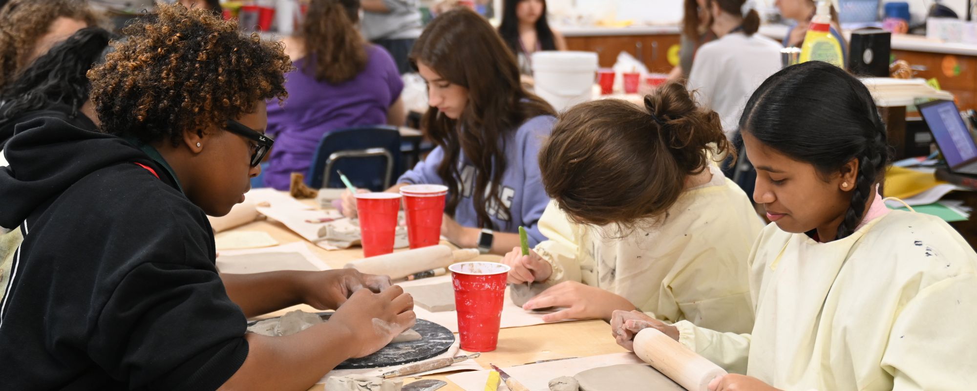 Hillcrest High School - front of building showing ram statue