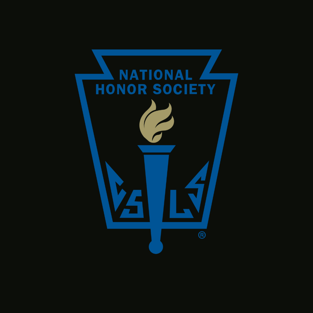 Image is the blue and black National Honor Society logo