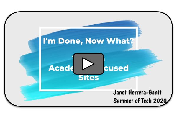 I'm Done, Now What? Top Ten Academic-Focused Sites