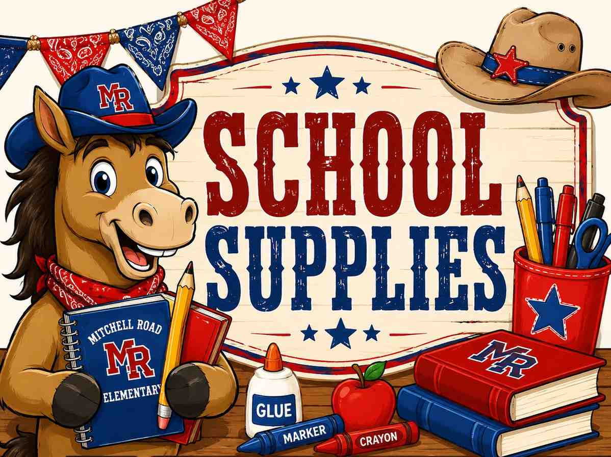 Mustang with School Supplies