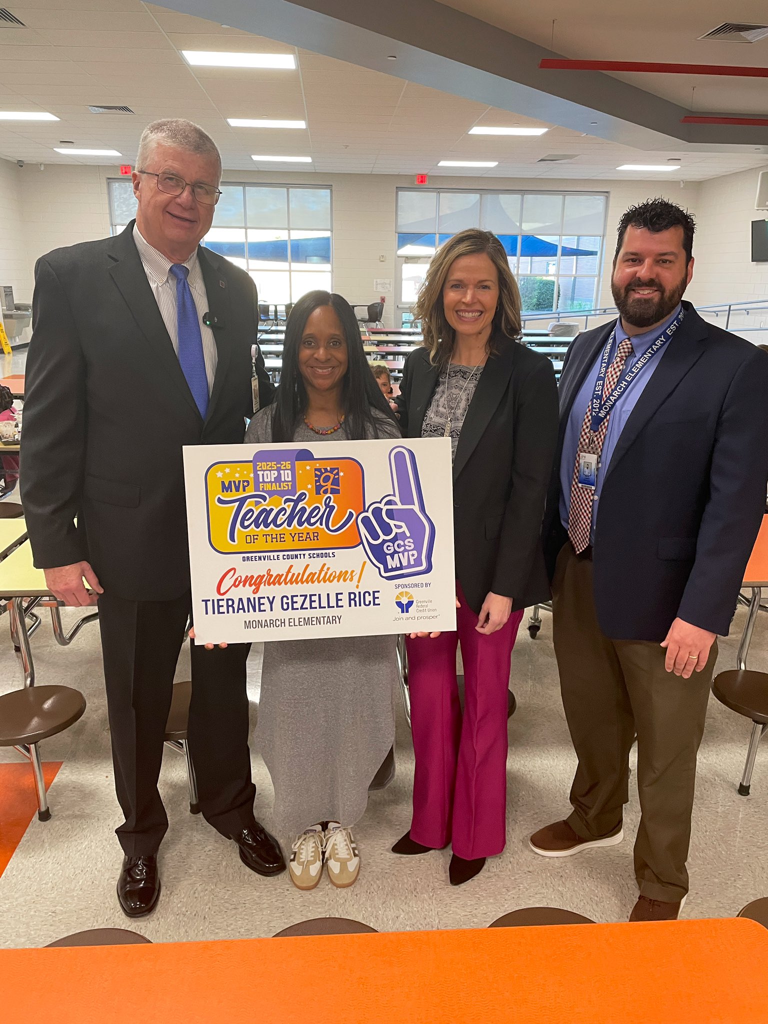 Mrs. Rice with district superintendent and Mr. Loach