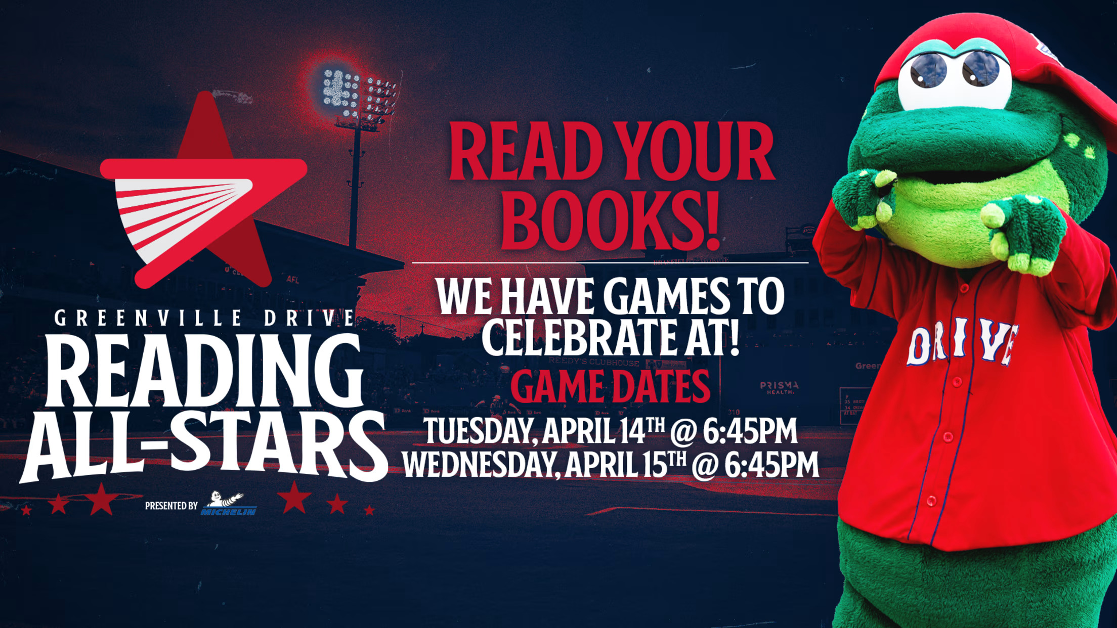 Greenville Drive book with Reading All Stars Details