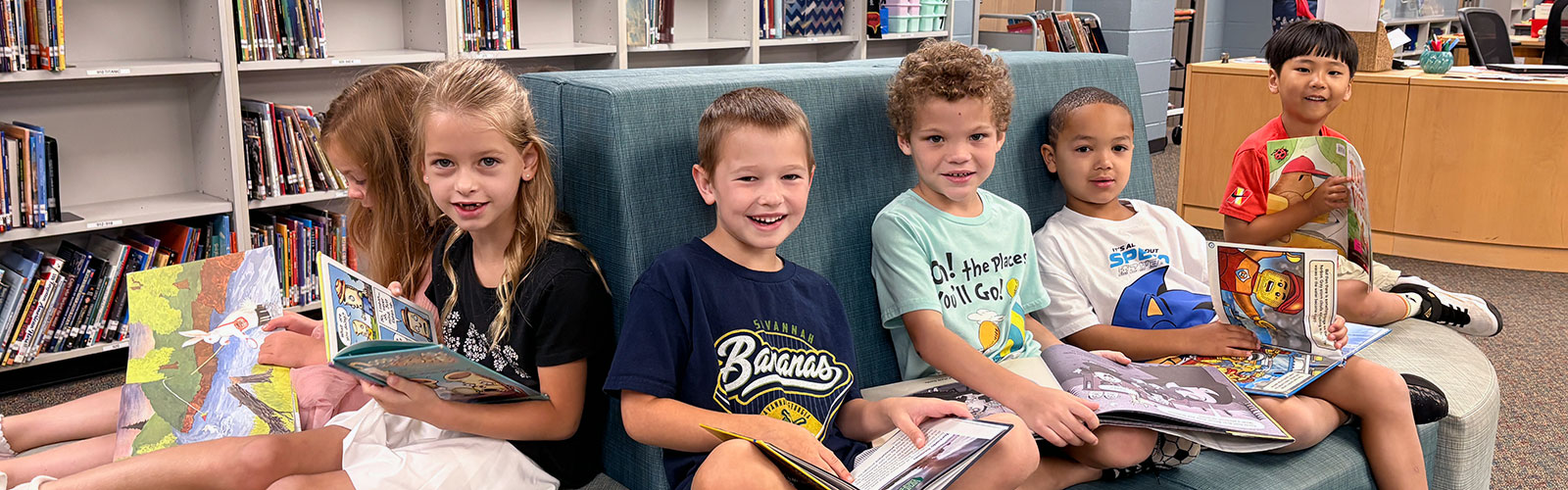 Students Reading in Library