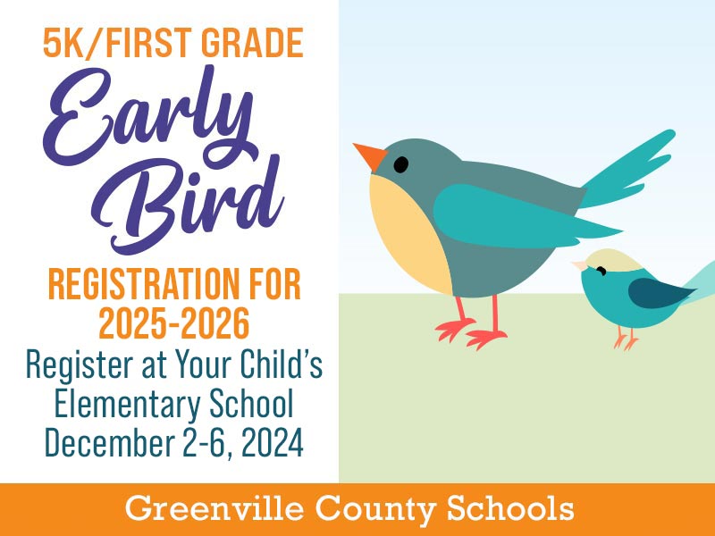 Early Bird Refgstration for 2025-26 Register at Your Child's Elementary School December 2-6, 2024