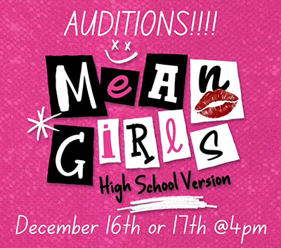 Audition Flyer for December 16 & 17