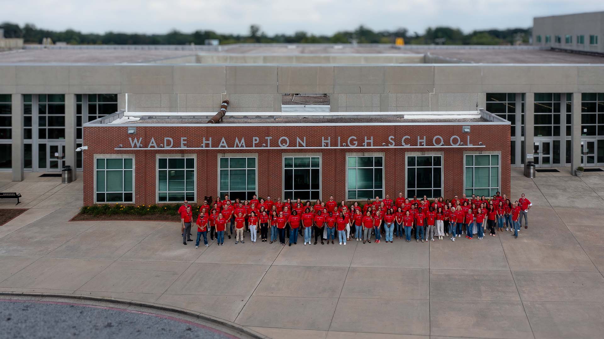 View of our faculty from in front of the school. WHHS Faculty