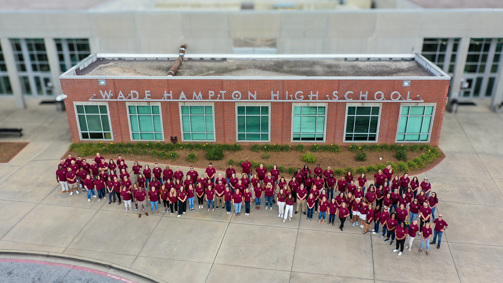 View of our faculty from in front of the school. WHHS Faculty