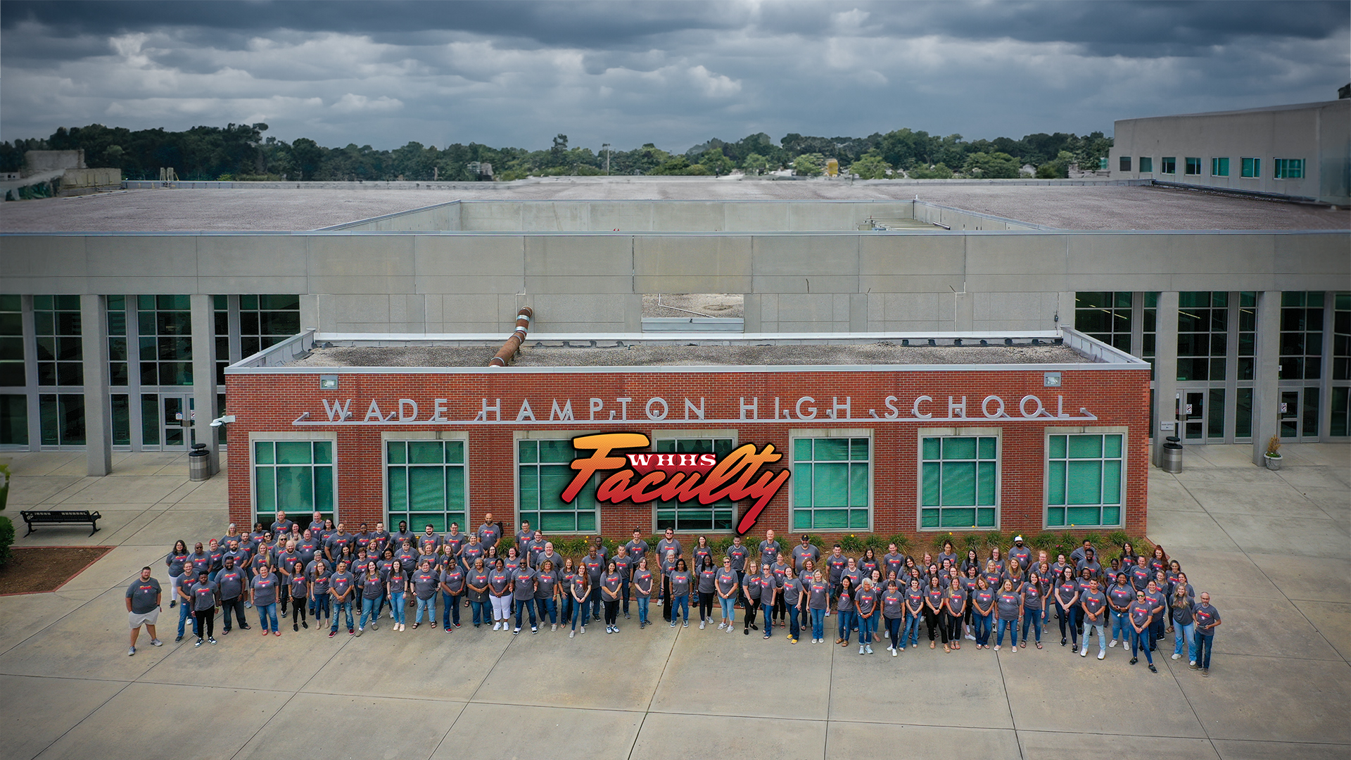 View of our faculty from in front of the school. WHHS Faculty